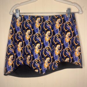 ZARA asymmetrical hem bold print mini skirt